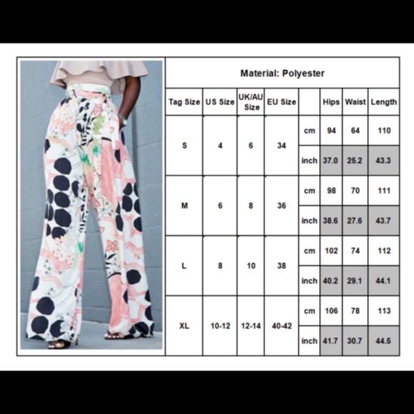 Floral, Abstract, High-Waist Palazzo Pants - Picture 5 of 5